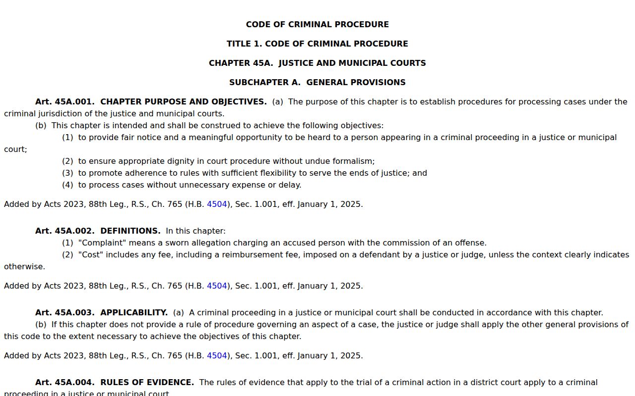 Austin County bench warrant records: Texas capias pro fine statute